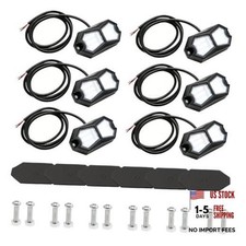 Mdeoosky 6 Pods Led Rock Lights 18 Leds Chips Ip68 Waterproof Underbody White Mdeoosky 6 Pods Led Rock Lights 18 Leds Chips Ip68 Waterproof Underbody White