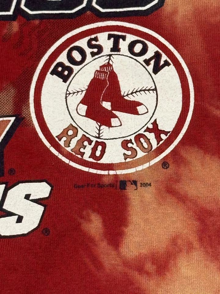 Camisa Tie Dye Vintage Medias Rojas 2004 Campeones Serie Mundial Grande Papi Manny Pedro Foto 4 de 4