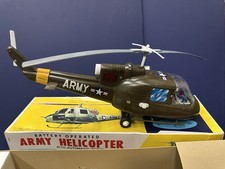 Vintage Nomura TN Army Helicopter No. 053 w/ Box Lights Work, Motor Runs. READ