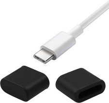 20 Pcs Silicone USB C Anti Dust Caps - Black Type C Male Port Charging