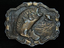 QG07111 VINTAGE 1970s LARGE MOUTH BASS FISHING COMMEMORATIVE BELT BUCKLE