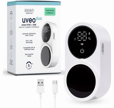 ZENT Wall-Mounted Electric Toothbrush Holder, Double UV Disinfection