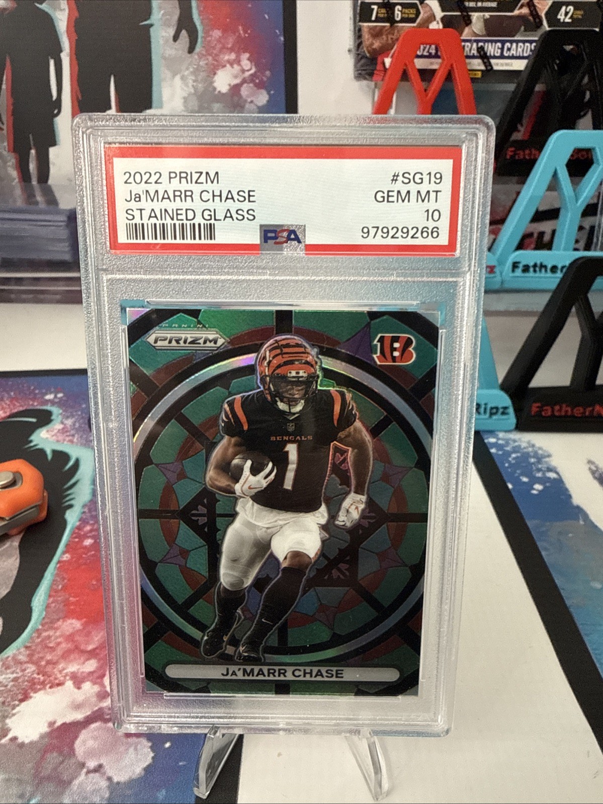 2022 Panini Prizm Stained Glass Ja'Marr Chase #SG-19 Gem Mint 10 Bengals