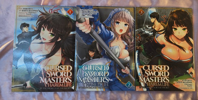 The Cursed Sword Master's Harem Life Vol. 1-3 English Manga Bundle (Used)