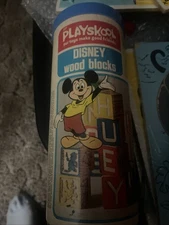 PLAYSKOOL DISNEY wood blocks 1974 Walt Disney Products Milton Bradley 14 Blocks