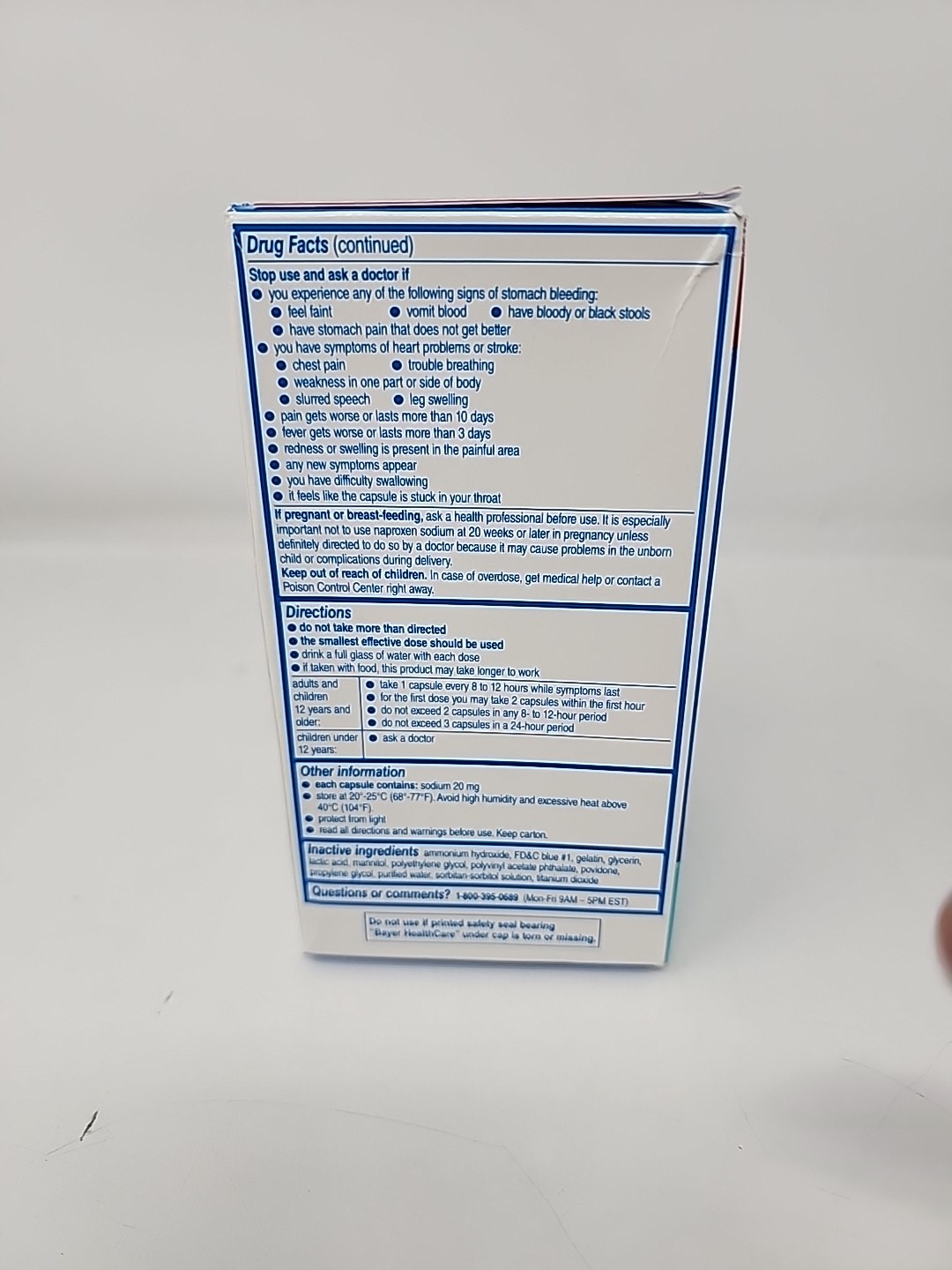 Aleve  Naproxen Sodium Liquid Gels Easy Open Arthritis Cap  80 Count BB: 07/26