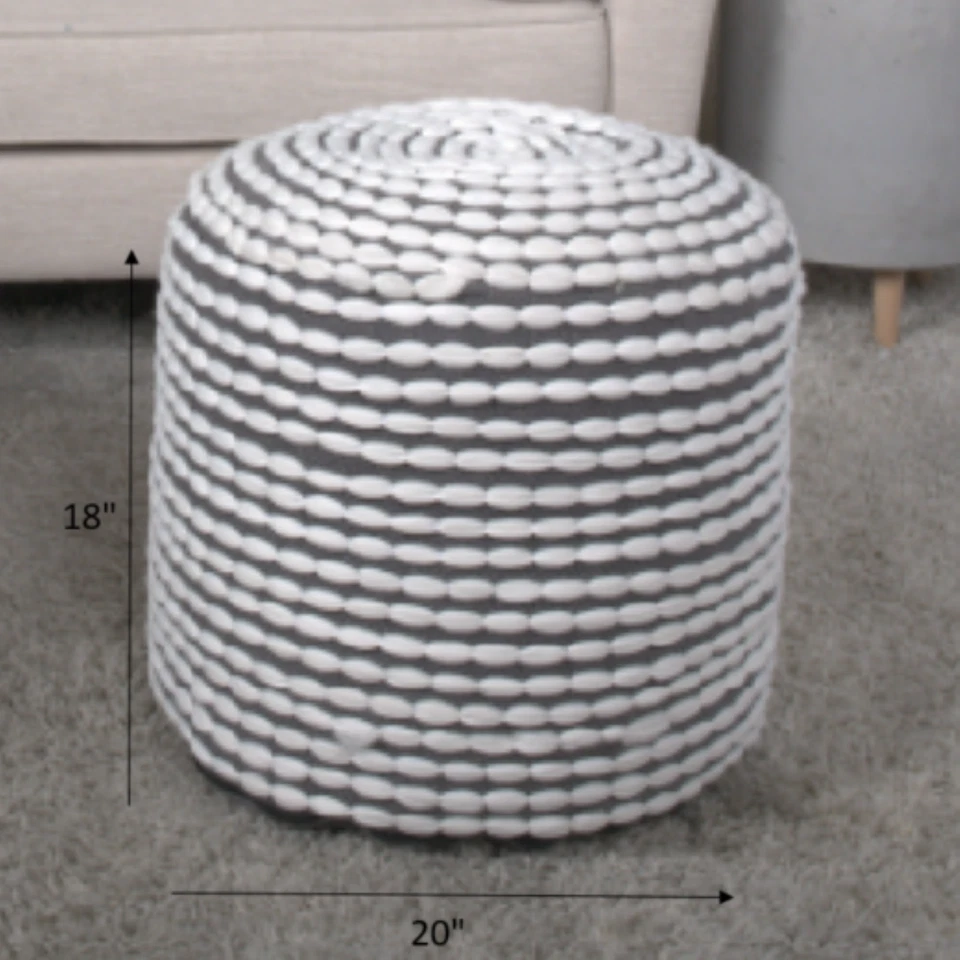 River Water Resistant Handcrafted Cylindrical Pouf - Image 2 of 4