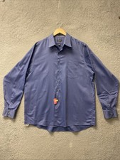 Arrow Mens XL 17.5 36/37 Button Up Shirt BLUE Cotton Blend /148-1