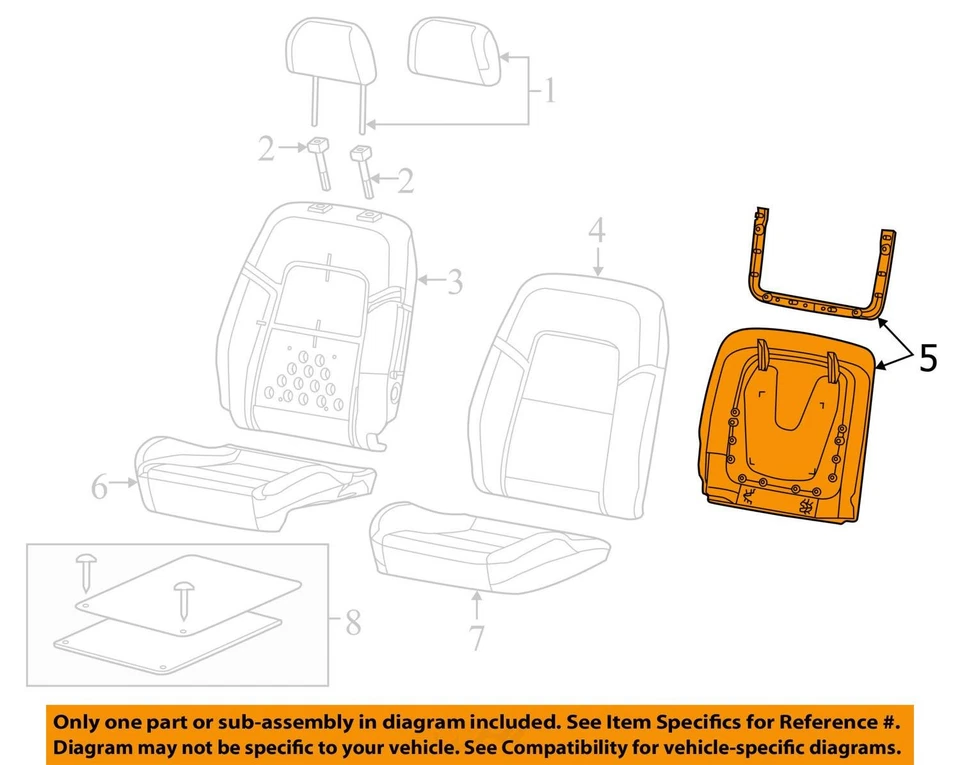 FITS 2011-2013 CHEVROLET CAPRICE PANEL F/SEAT BK CUSH FIN 92247304 - NEW OEM - Image 2 of 3