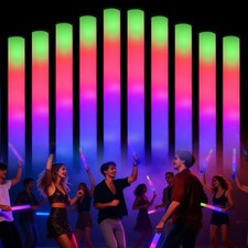 68pcs Foam Glow Sticks,Glow Sticks Bulk,3 Flashing Modes for Wedding Glow in ...