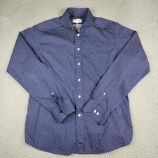 ETON Dress Shirt Mens 16/41 Blue Geometric Slim Fit Long Sleeve Business Formal