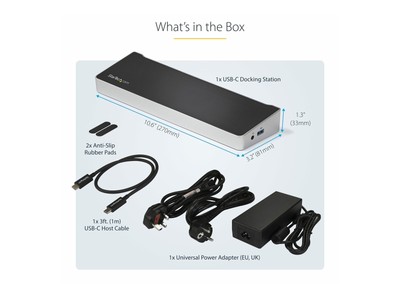 StarTechcom USB-C Docking Station für UHD Triple Monitor 4K DK30CH2DEPUE