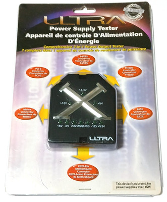 Ultra ULT31553 ATX Power Supply Tester 20/24-Pin Motherboard, SATA, PCI-E (New)