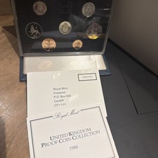 1988 Royal Mint UK Proof Coin Set In Blue Presentation Case With COA box 