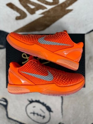 Nike Zoom Kobe 6 Protro Orange Silver Men's Basketball Sneakers