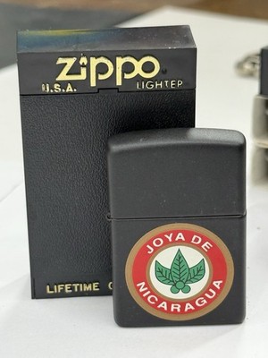 ZIPPO 1998 JOYA DE NICARAGUA CIGARS BLACK MATTE LIGHTER SEALED IN BOX D370