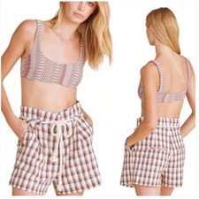 Veronica Beard Plaid Salika Short Size 8