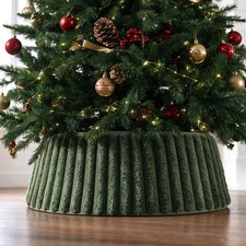 Beautiful Christmas Tree Collar - Modern 29" Velvet Ring 29 inches, Sage