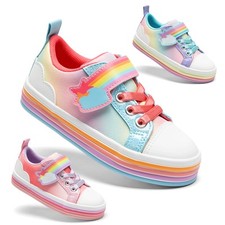 Toddler Girls Kids Rainbow Sneakers Casual Shoes School Walking Shoes