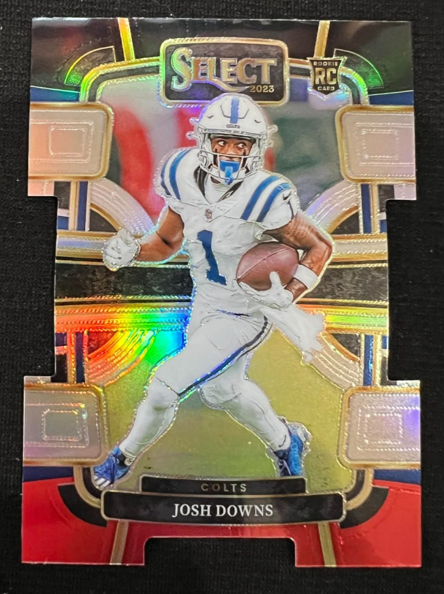 JOSH DOWNS 2023 Panini Select #44 Black & Red Prizm Die-Cut Rookie Card RC Colts