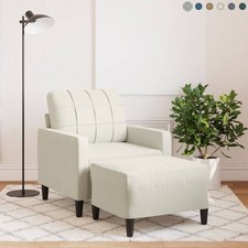 Sessel mit Hocker Samt Relaxsessel Polstersessel für Wohnzimmer Loungesessel