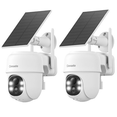 1-4X Cinnado 2K Solar Outdoor Security Camera Wireless WiFi 360°PTZ 2 way Audio