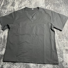 Scrub Top VNeck Short Sleeve Medical size L black