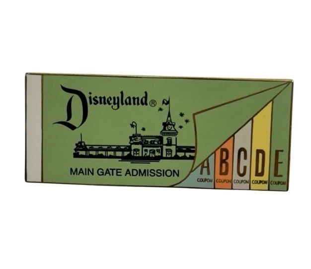 Disney Ticket Book RARE Disneyland Main Entrance Pin Limited Edition CME