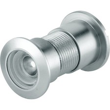 U 10314 Door Viewer, 15/16 In. x 130 Degree, Diecast Housing, Glass Lens, Sol...