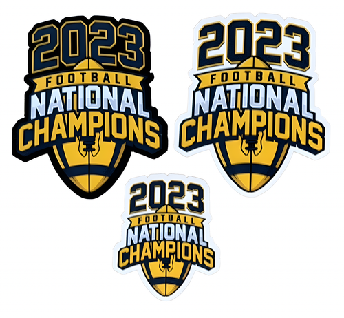University of Michigan National Champs 2023 Fußball individuelle Aufkleber (3er Pack) - Bild 1 von 2
