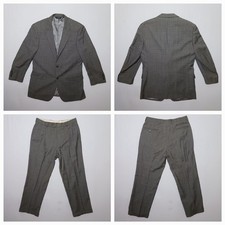 Jos. A Bank Signature Wool Suit 40R 34X29 Gray Plaid