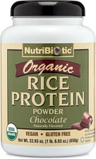 Certified Organic Rice Protein Chocolate, 22.9 Oz | Low Carbohydrate Vegan Prote