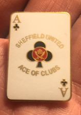 RARE SHEFFIELD UNITED ACE OF CLUBS  ENAMEL PIN BADGE