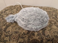 Grey Yukai Petit Qoobo Robot. Therapy Cushion Tail Wagging Pillow from Japan