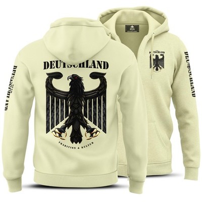 Deutschland Jacke Amber gelb   Schwarzer Adler Rückenprint   Limitierter Look