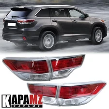 4PCS Tail Light Rear Lamp Brake Inner+Outer For Toyota Highlander 2014-2015 2016