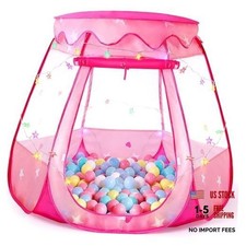Pop Up Princess Tent with Colorful Star Lights for 1 2 3 Year Old Birthday Pink
