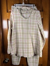 Kindred Bravely Plaid Nursing Pajamas XL Pants Set Long Sleeve