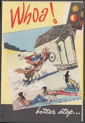 Whoa! Ray's Dairy Daily Delivery mailer Saxtons River VT Webb cartoon 1940s