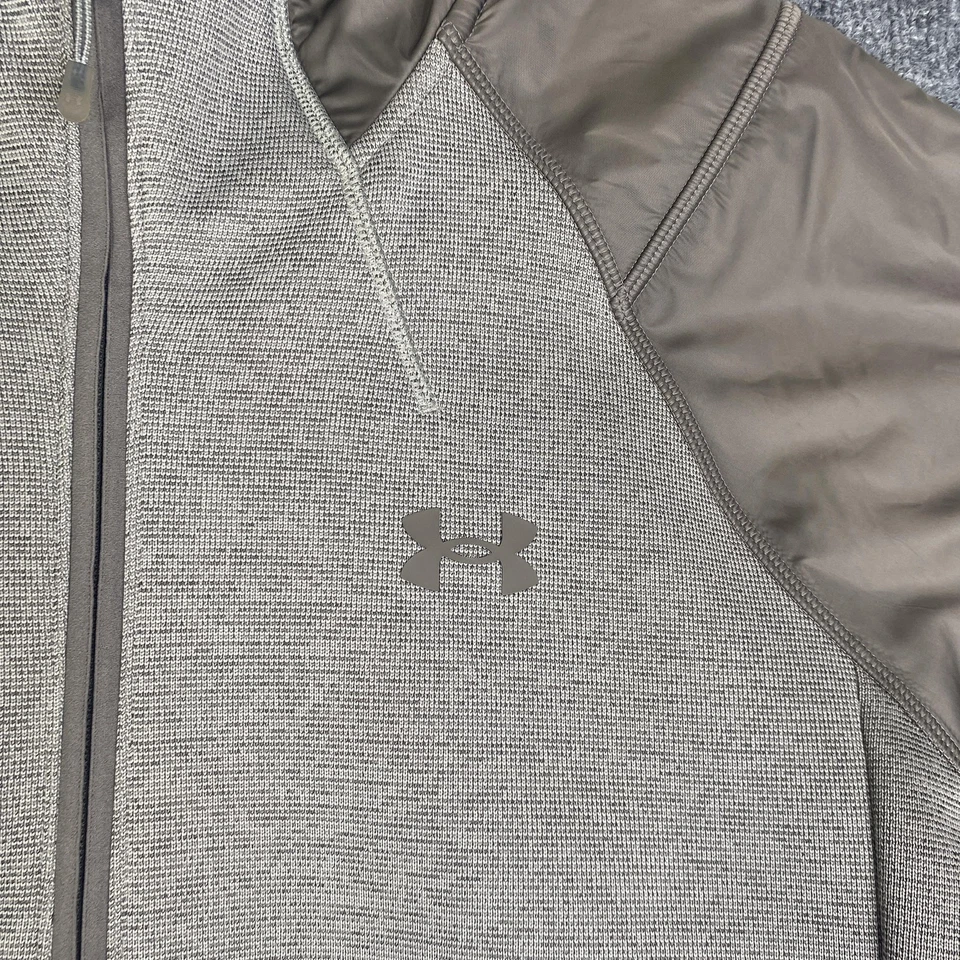 Chaqueta Under Armour Para Hombre Grande Gris Marrón Con Capucha Cremallera Completa Calce Suelto 1367475 Foto 4 de 4