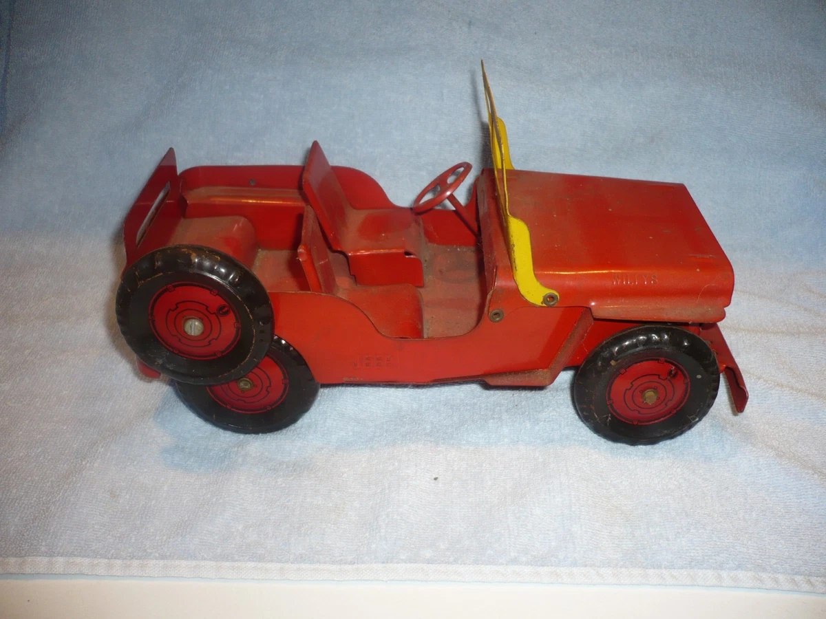 Marx Jeep Red Vintage Manufacture Diecast Cars, Trucks & Vans for