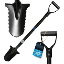 Carbon Metal Detecting Shovel Digging Tool with Double Serrated Blade