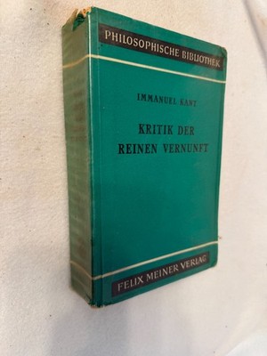 KRITIK DER REINEN VERNUNFT Immanuel Kant PB German Philosophy 1962