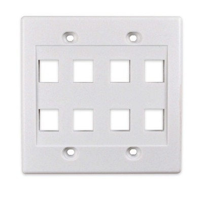 8port Keystone Wall Plate 2gang Compatible With Standard Keystone Jack And Modul