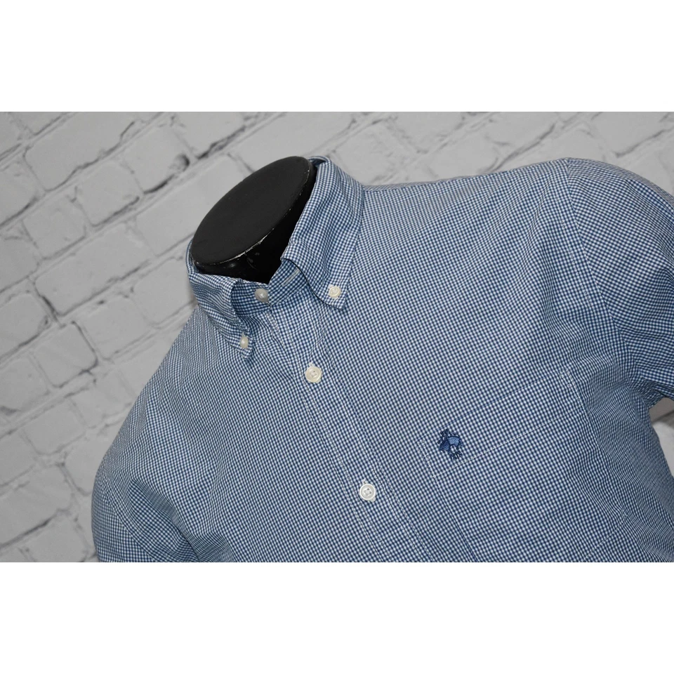 Brooks Brothers Dress Shirt Red Fleece Mens Size Large Slim Fitting Blue Plaids - Image 2 of 4