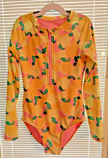 Girls Cat Jack Lemon One Piece Swimsuit Rashguard UPF 50 Girls Large L 10-12