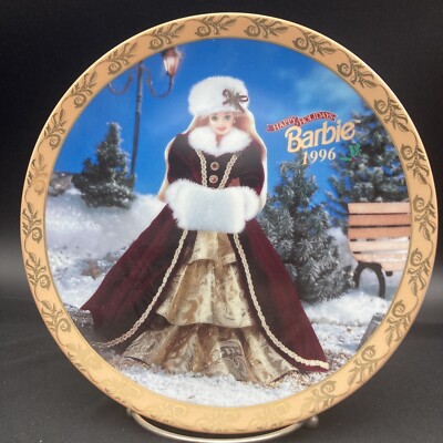 1997年バービーBarbieヴィンテージ 皿プレート限定コレクション Barbie 1996 Happy Holidays Collector Plate by Enesco ~ | eBay