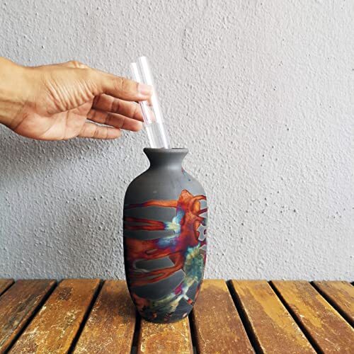 Koban Raku Ceramic Pottery Vase Handmade Table Centerpiece Home Décor Gift - Picture 10 of 26