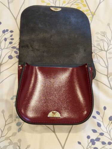 Leather Conductors Bag - Patent Oxblood / Pale Gold - Cambridge Satchel Company - Picture 7 of 10