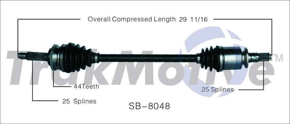 Conjunto de eje CV izquierdo conductor trasero TrakMotive para Subaru Legacy Outback Foto 4 de 4